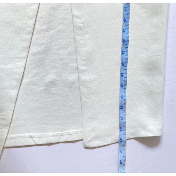 Zara Skirt Women Sz M Off White Front Asymmetrical Split Cinched Waist NWT Flaws - Picture 15 of 15